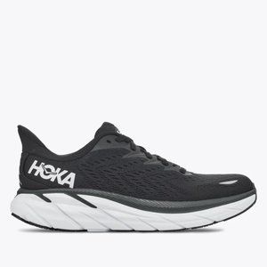 Women's HOKA ONE ONE Clifton 8, Black/White, 9.5 D Wide